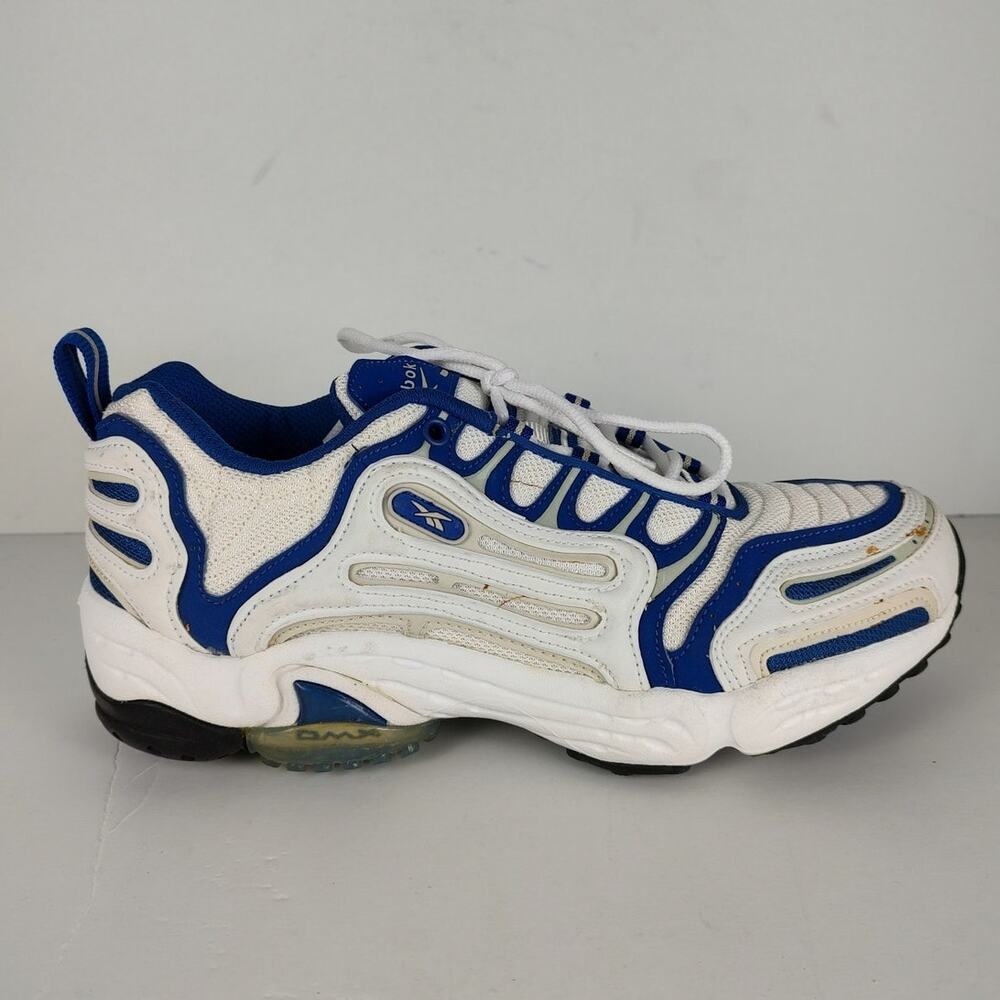 Vintage Reebok Redemption DMX Womens 9.5 White Blue Running Shoes OG Box